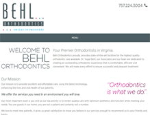 Tablet Screenshot of behlorthodontics.com